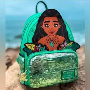 Loungefly Moana Heart of Te Fiti Sequins Mini Backpack NWT